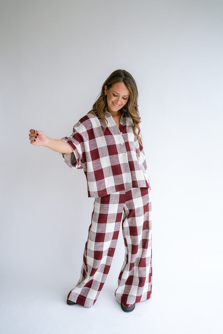 Sam Pants Burgundy Square