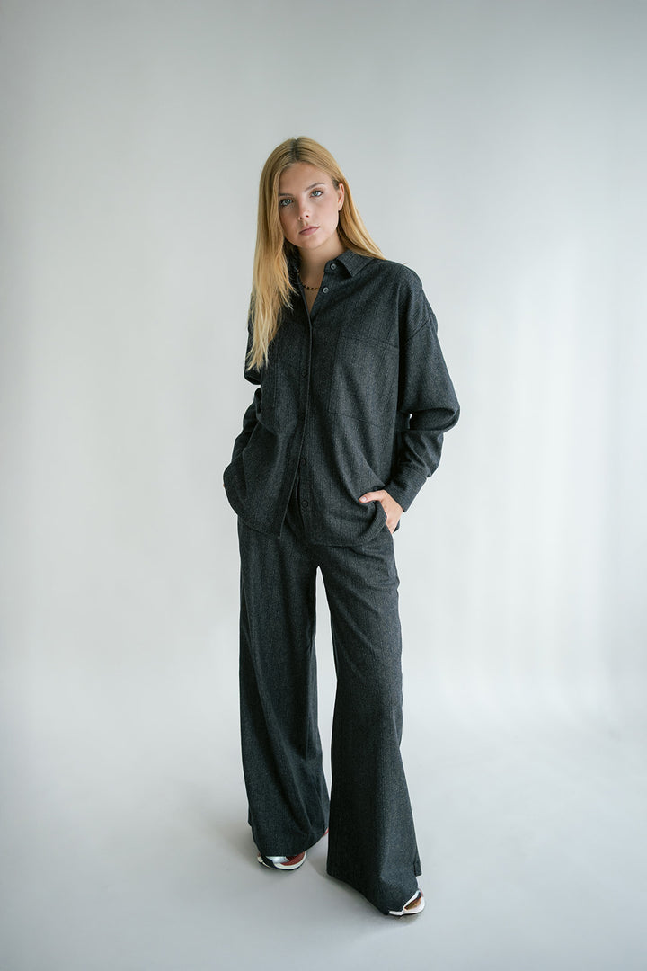 Sam Pants Grey Cobalt Stripe