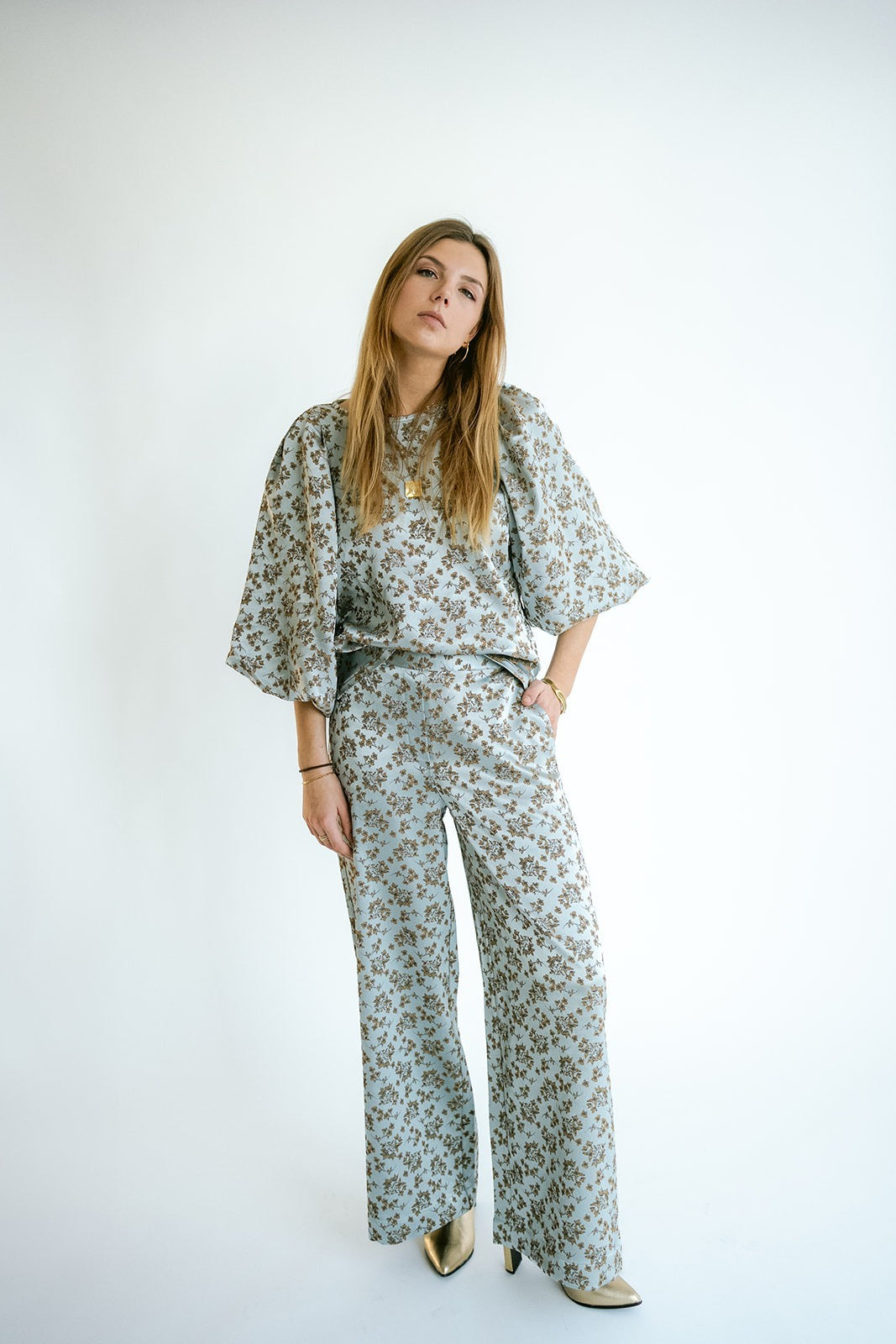 Sam pants Ice Blue Flower