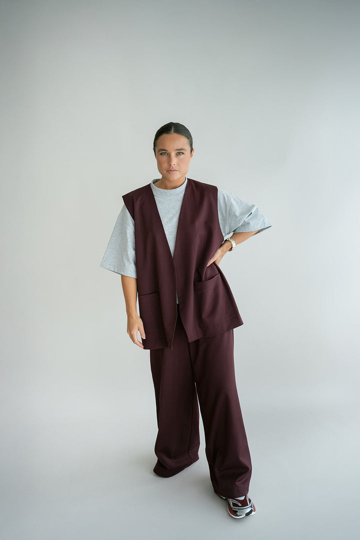 Sam Pants Lurex Bordeaux