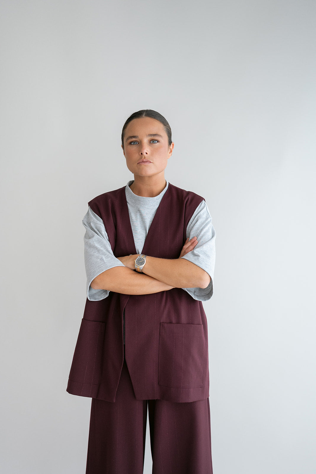 Sam Pants Lurex Bordeaux