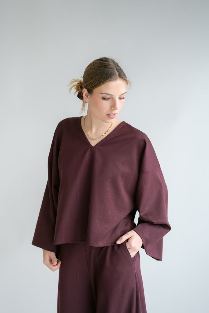 Sam Pants Lurex Bordeaux