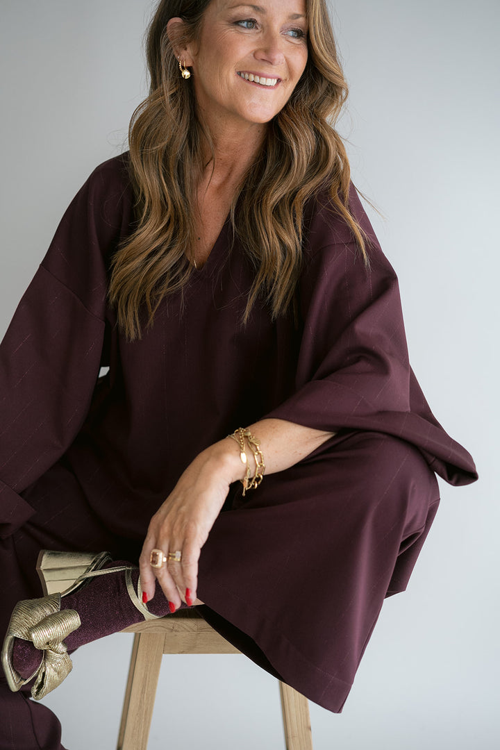 Sam Pants Lurex Bordeaux