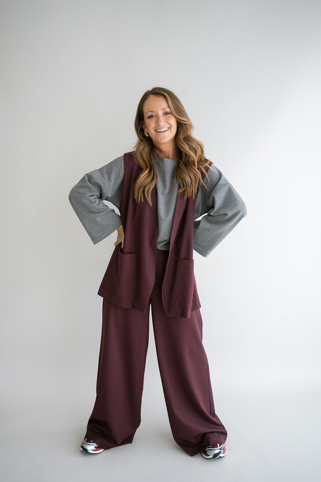 Sam Pants Lurex Bordeaux