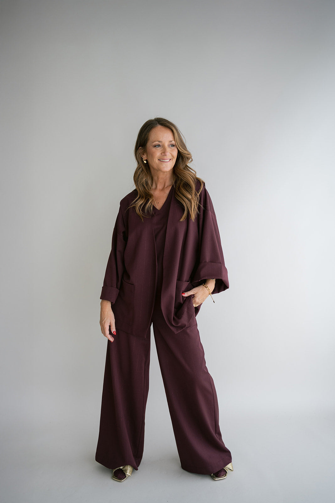 Sam Pants Lurex Bordeaux