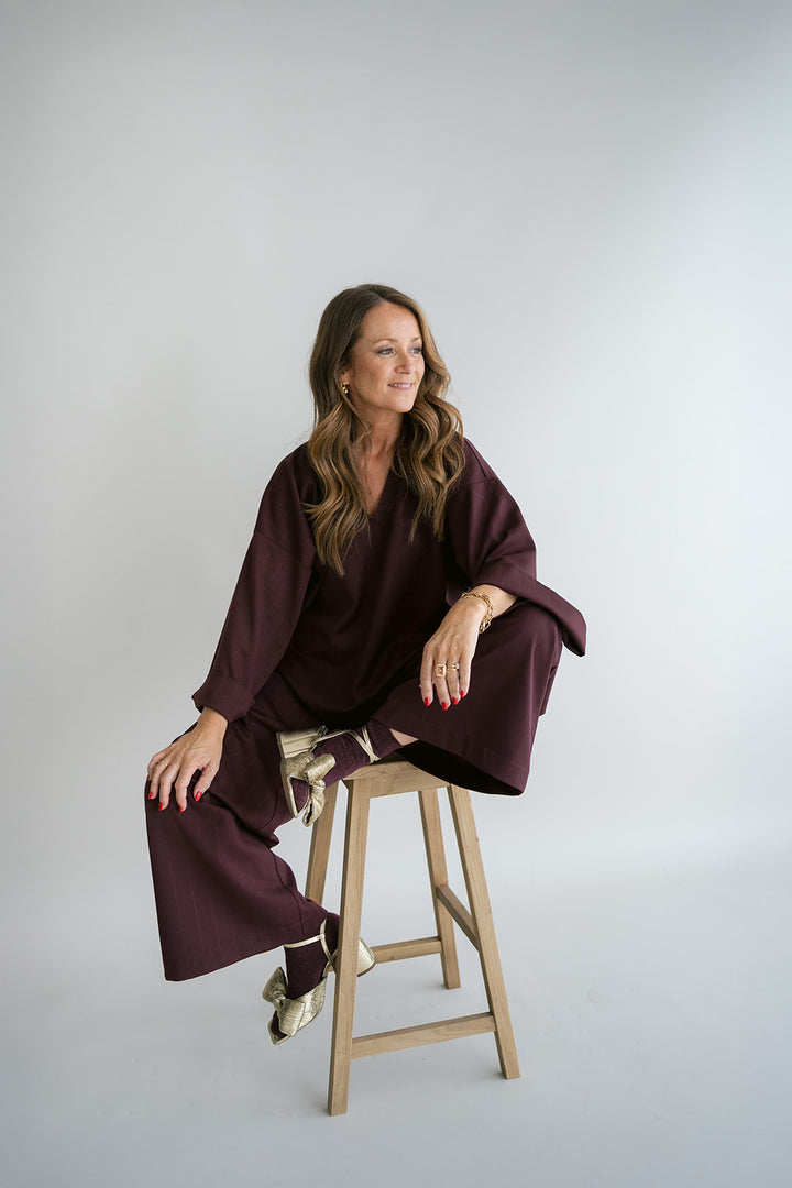 Sam Pants Lurex Bordeaux