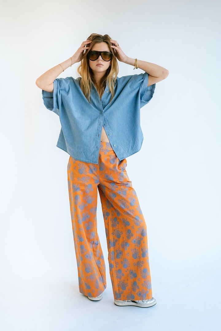 Sam Pants Orange Flower