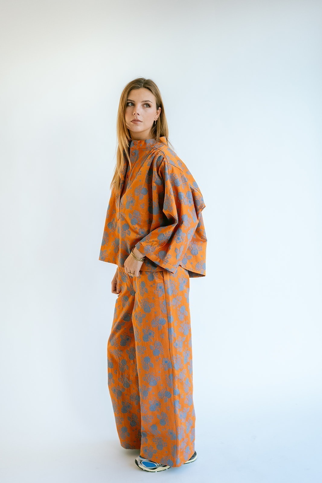Sam Pants Orange Flower