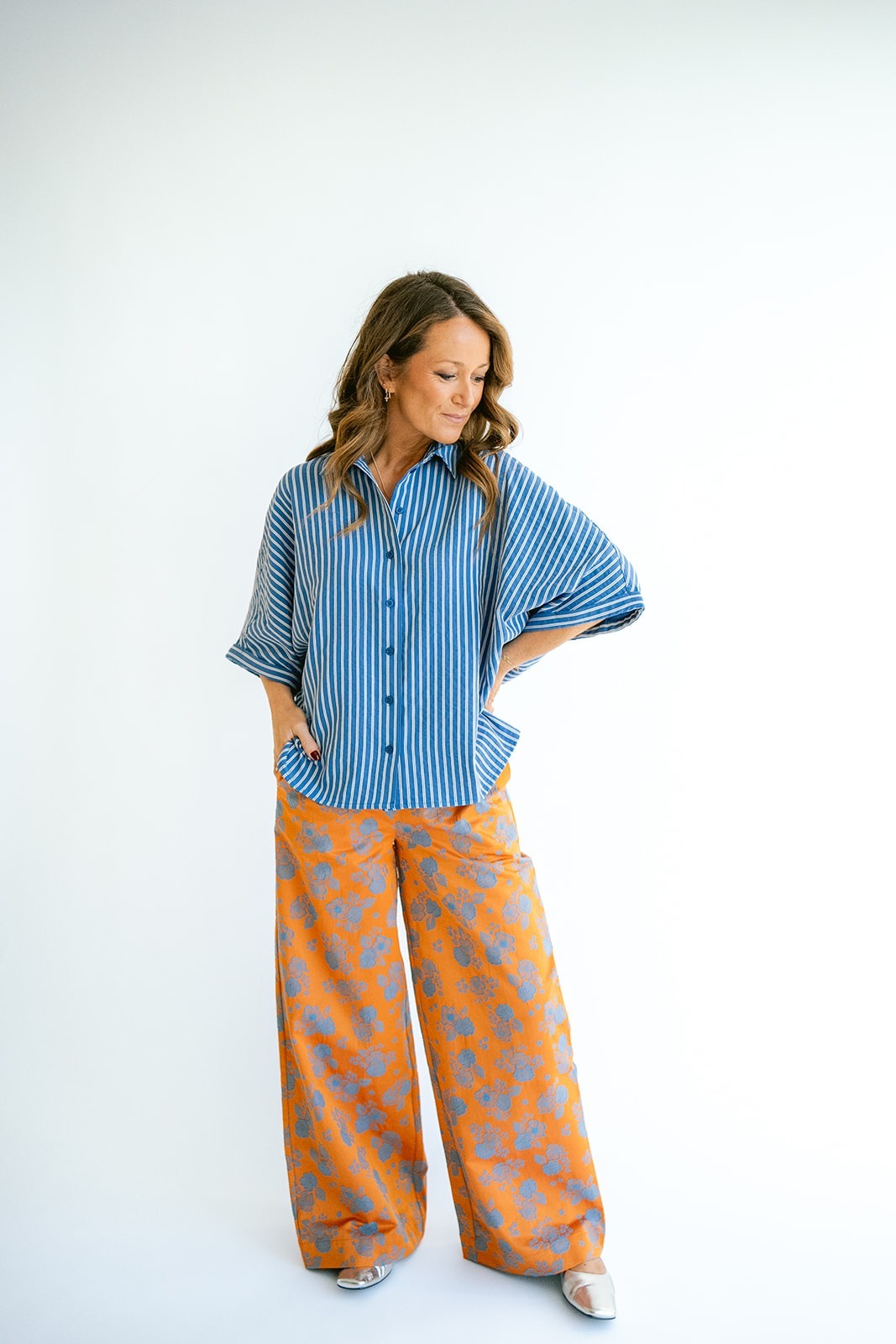 Sam Pants Orange Flower