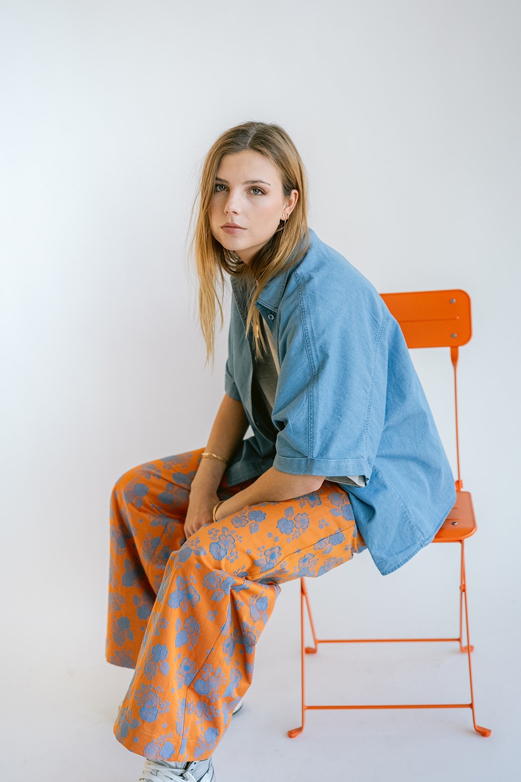 Sam Pants Orange Flower