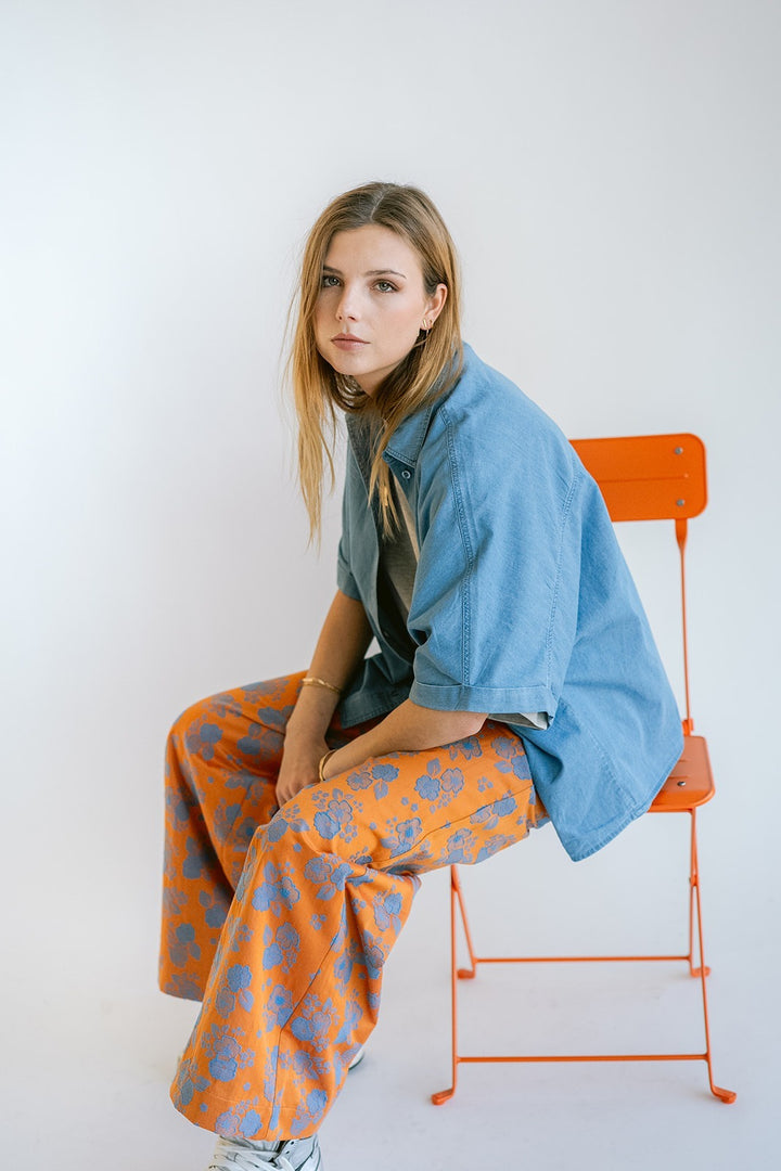 Sam Pants Orange Flower