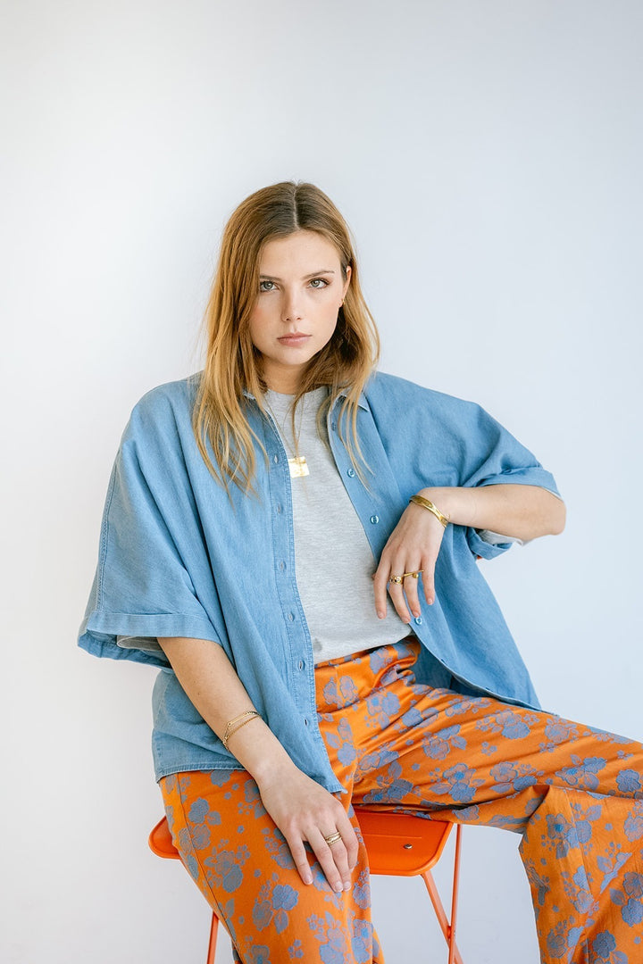Sam Pants Orange Flower