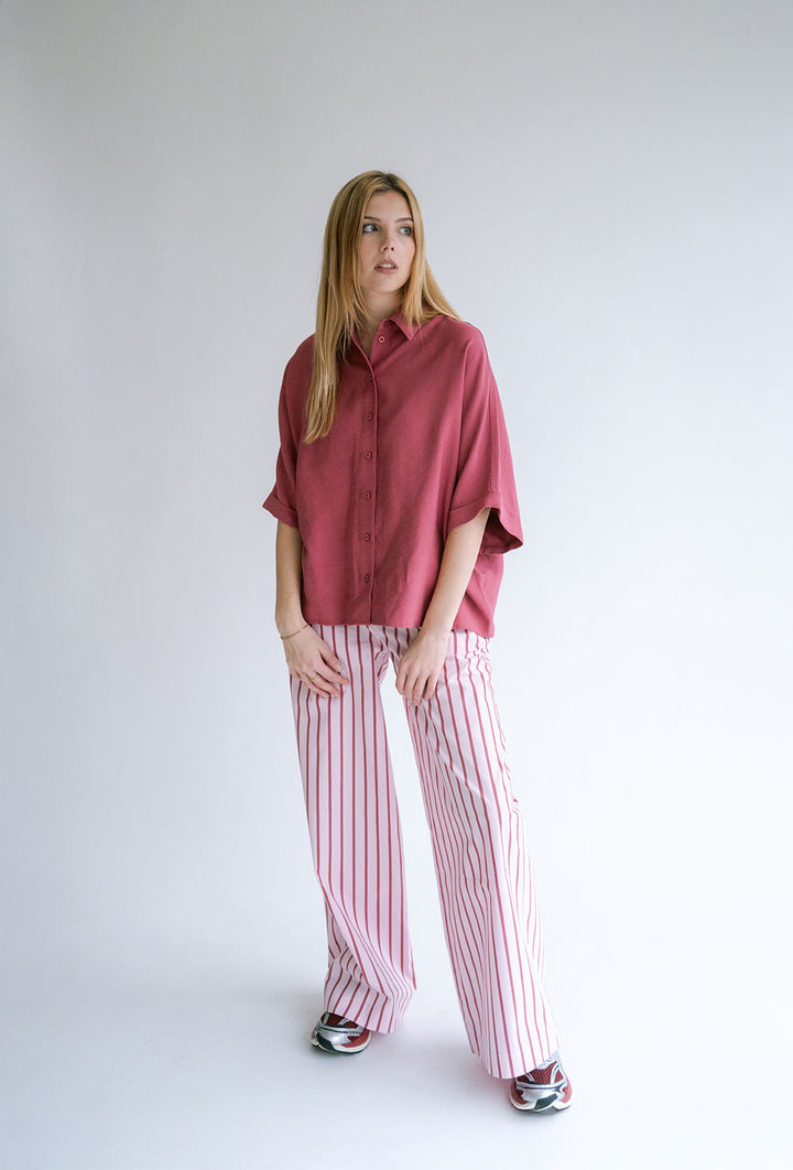 Sam Pants Pink Bordeaux Stripe