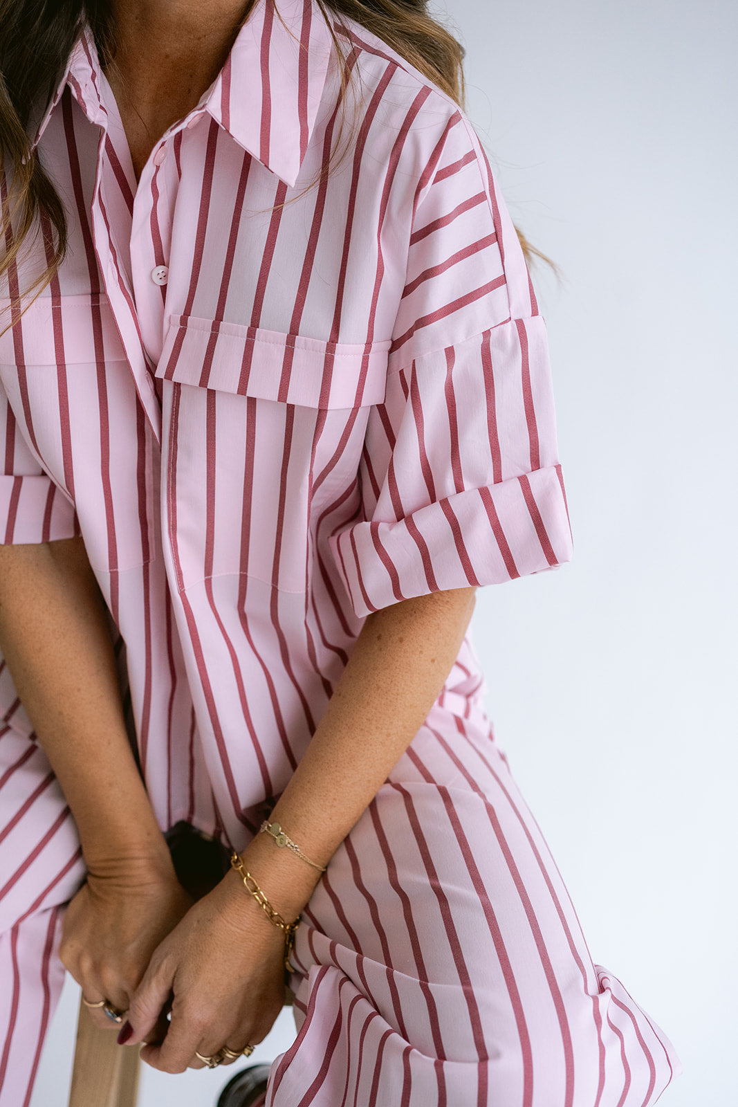 Sam Pants Pink Bordeaux Stripe