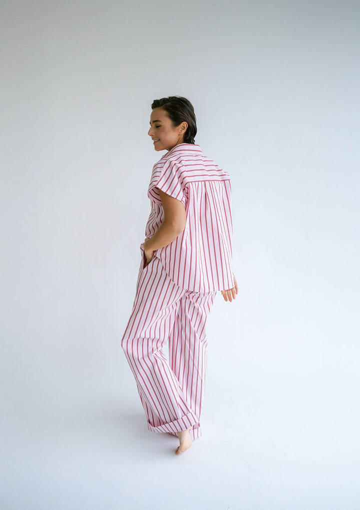 Sam Pants Pink Bordeaux Stripe