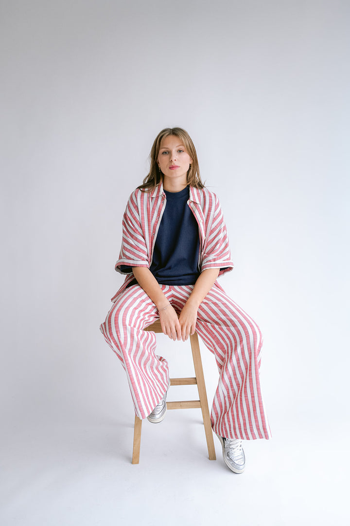 Sam Pants Red Blue Stripe