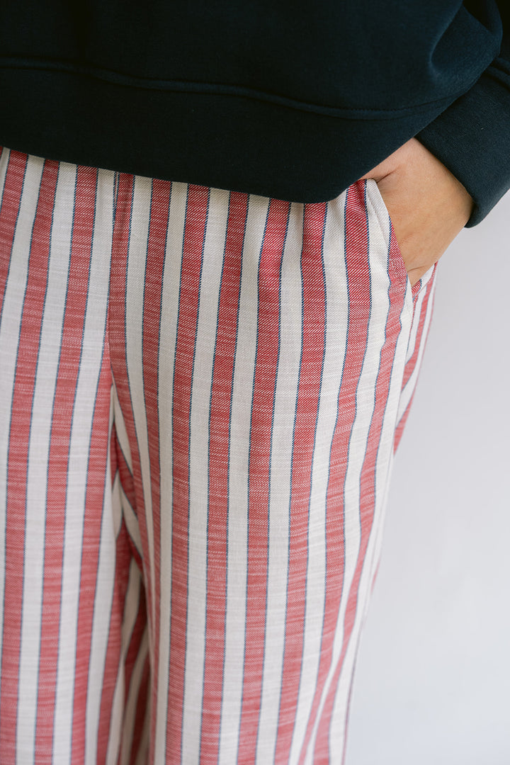 Sam Pants Red Blue Stripe