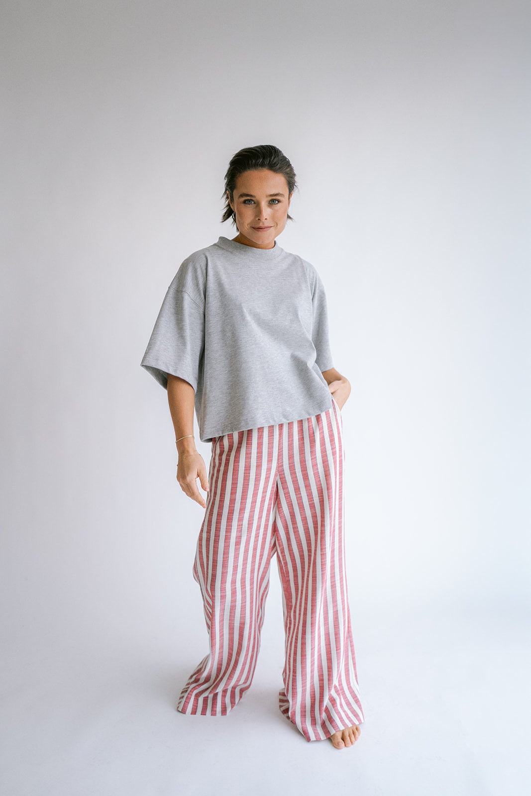 Sam Pants Red Blue Stripe