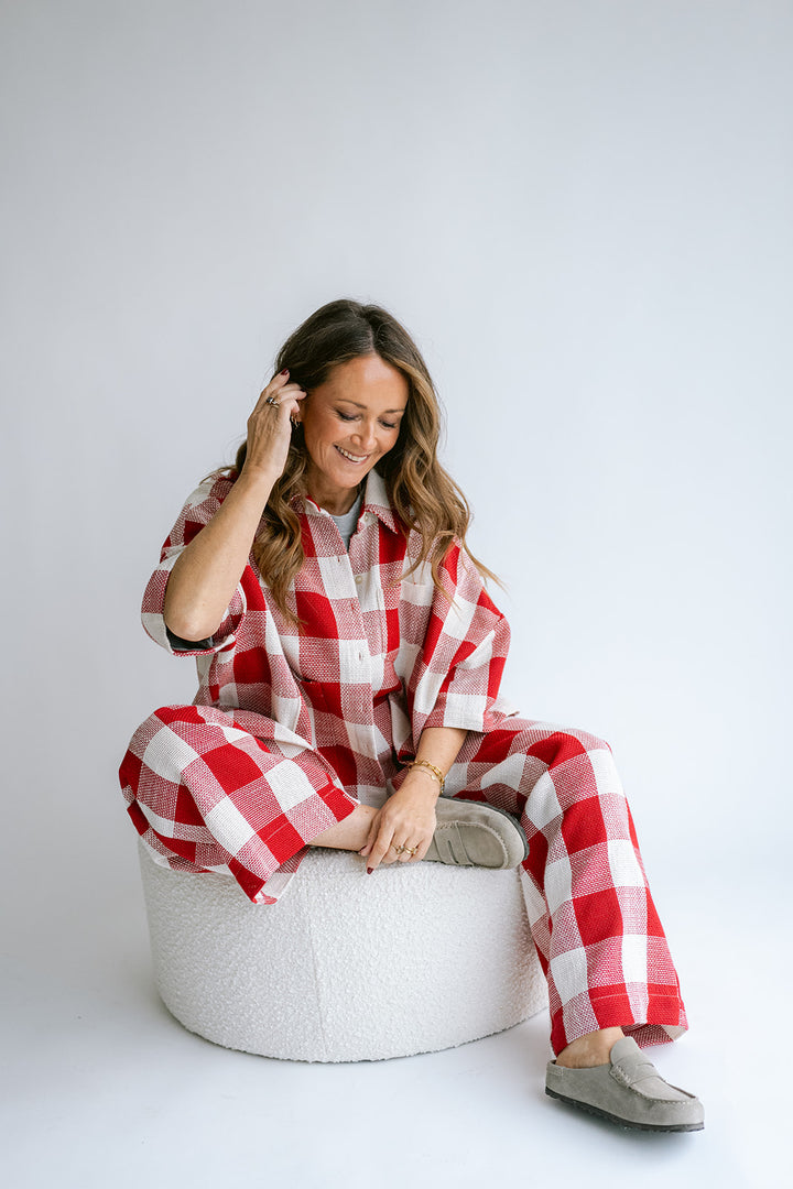 Sam Pants Bold Red Square