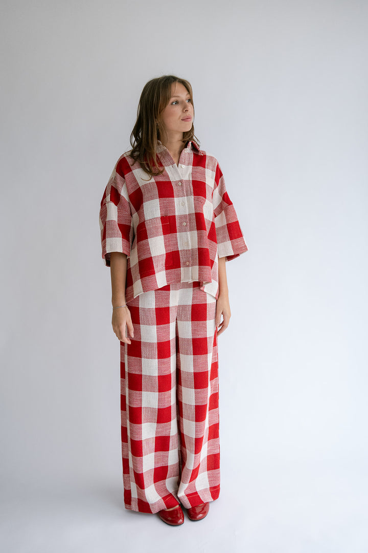 Sam Pants Bold Red Square