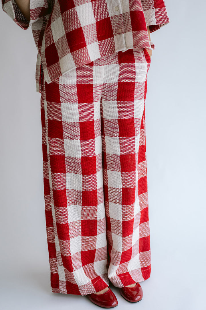 Sam Pants Bold Red Square