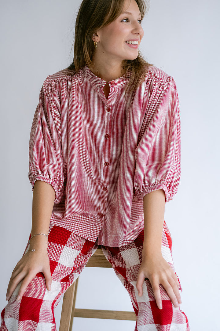 Sam Pants Bold Red Square