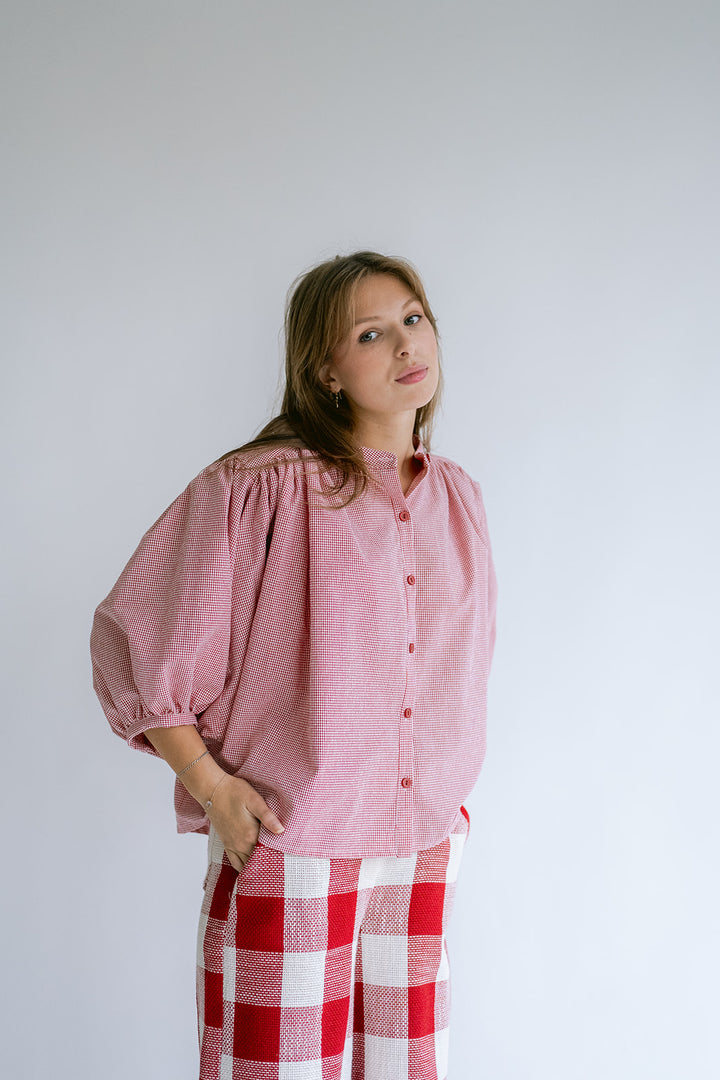Sam Pants Bold Red Square