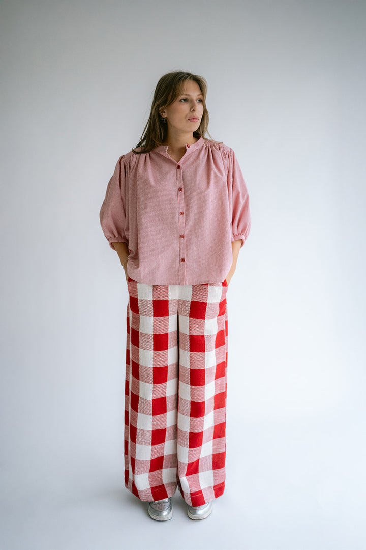 Sam Pants Bold Red Square