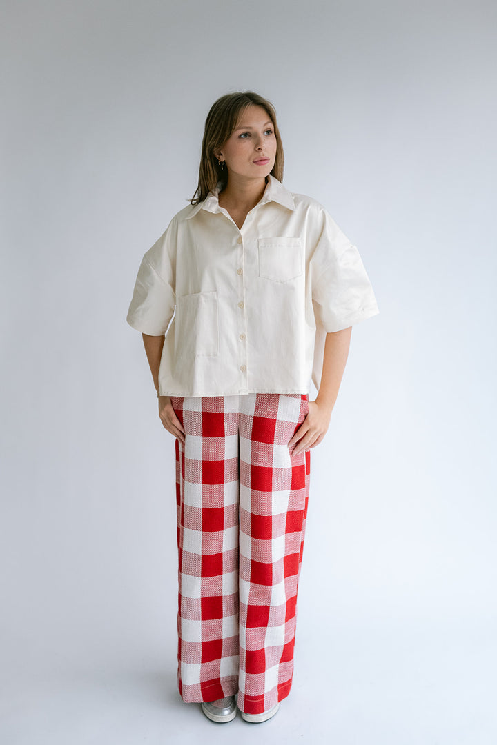 Sam Pants Bold Red Square