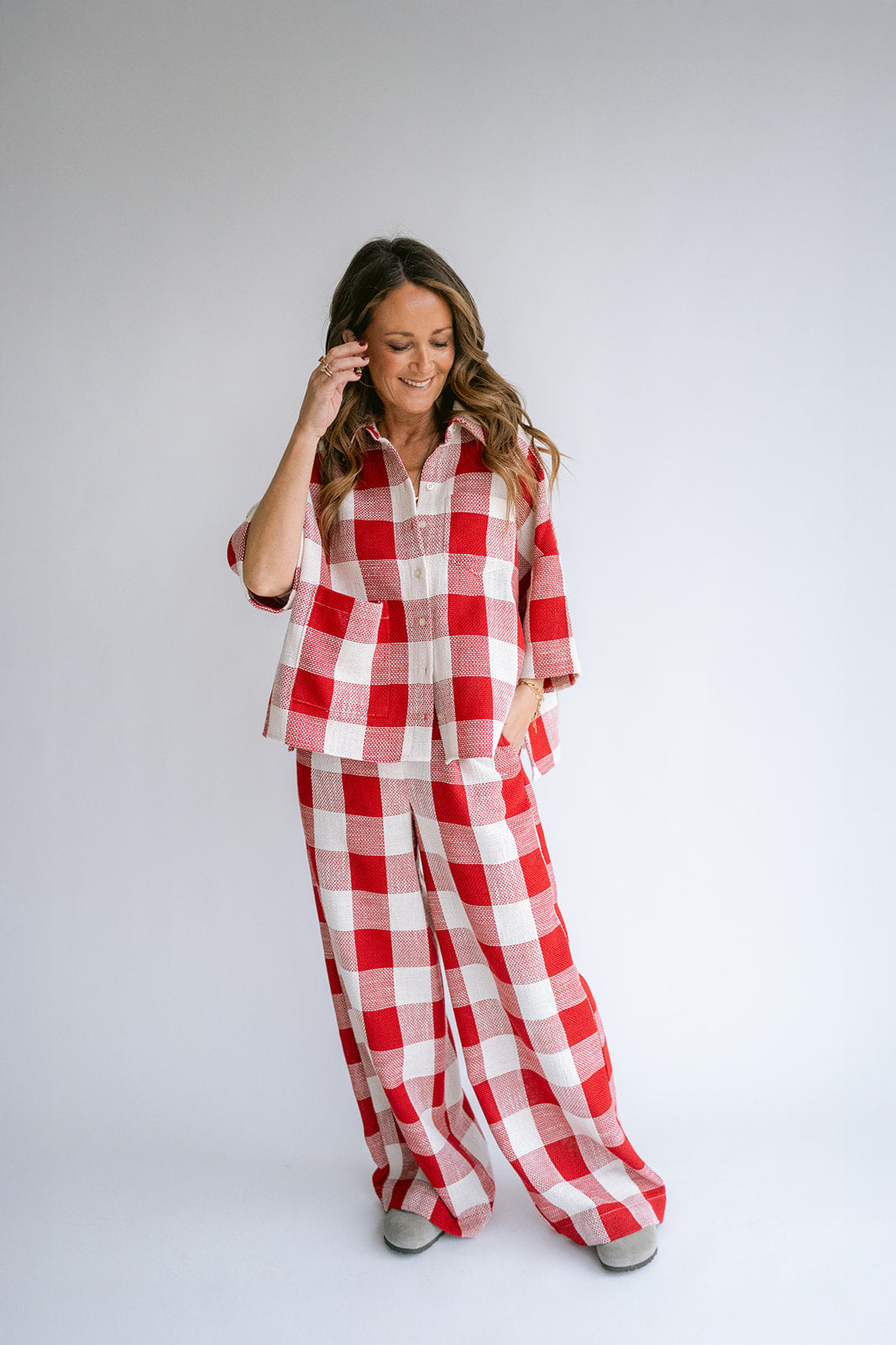 Sam Pants Bold Red Square