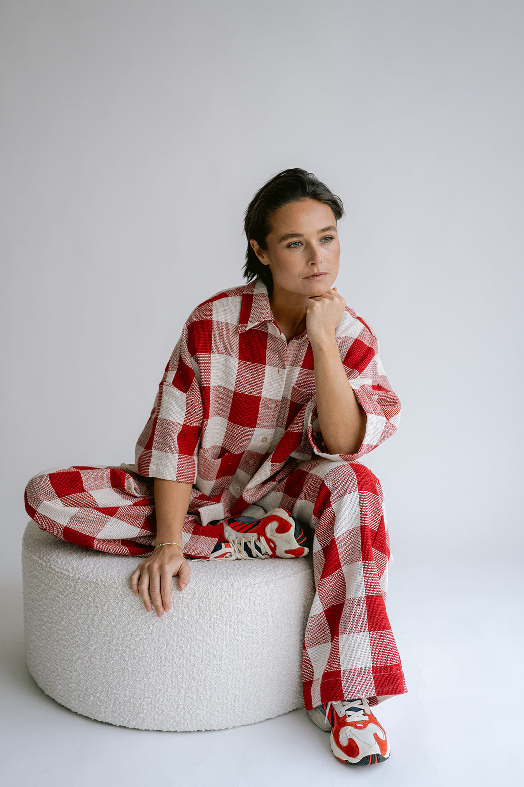 Sam Pants Bold Red Square