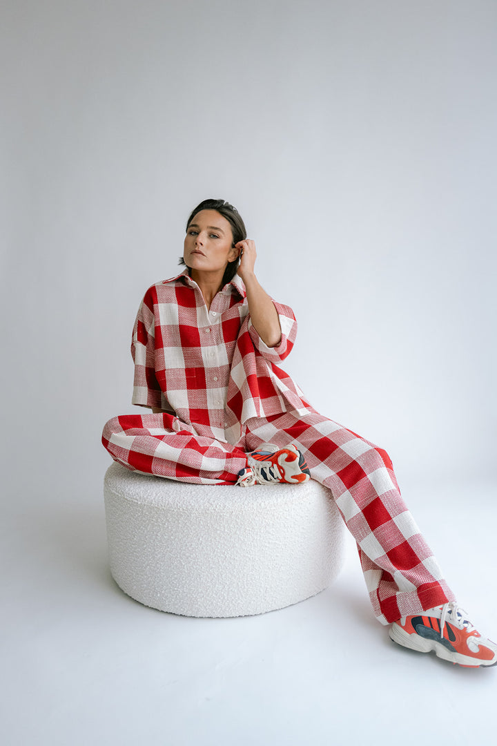 Sam Pants Bold Red Square