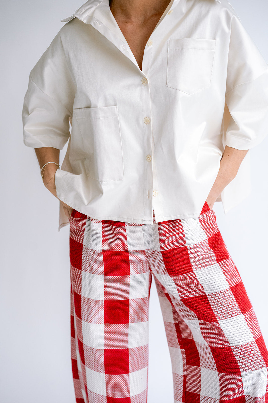 Sam Pants Bold Red Square