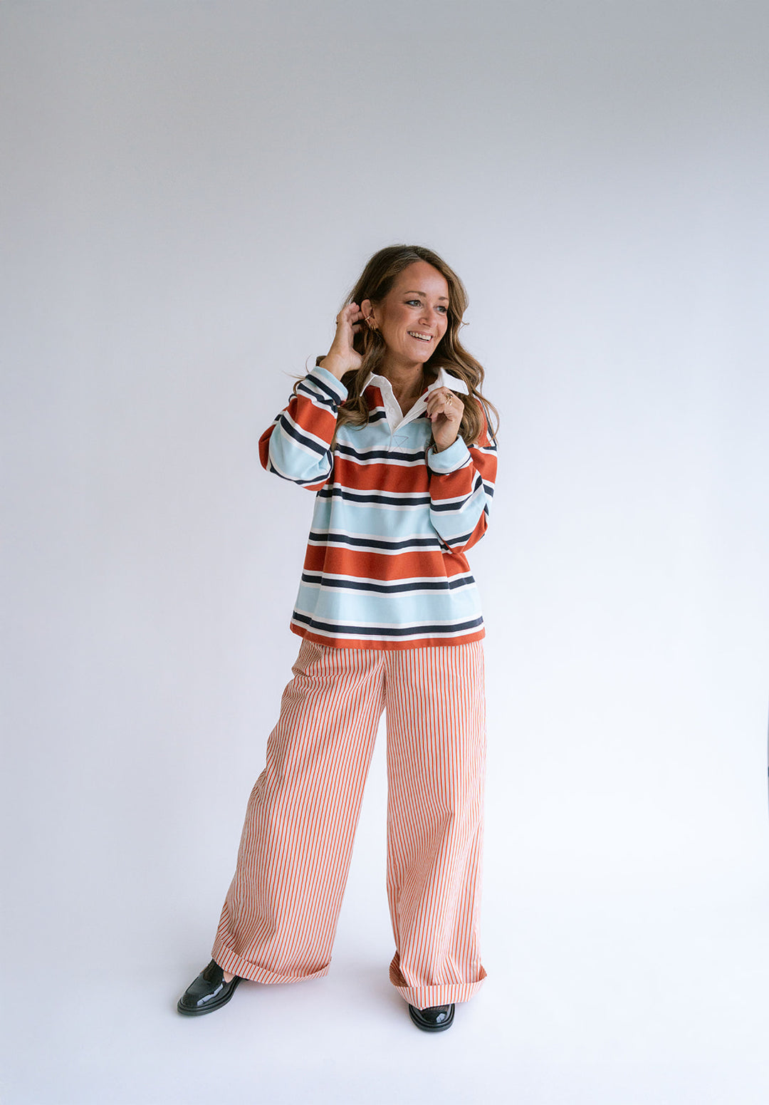 Sam Pants Rust-Beige Stripe