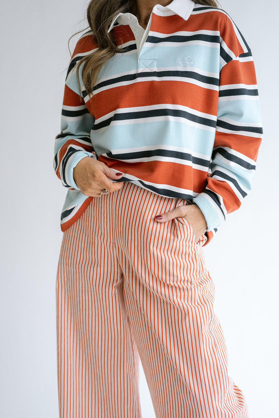 Sam Pants Rust-Beige Stripe