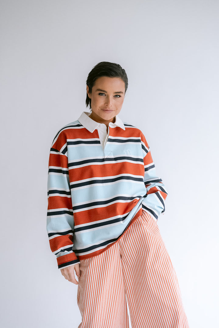 Sam Pants Rust-Beige Stripe