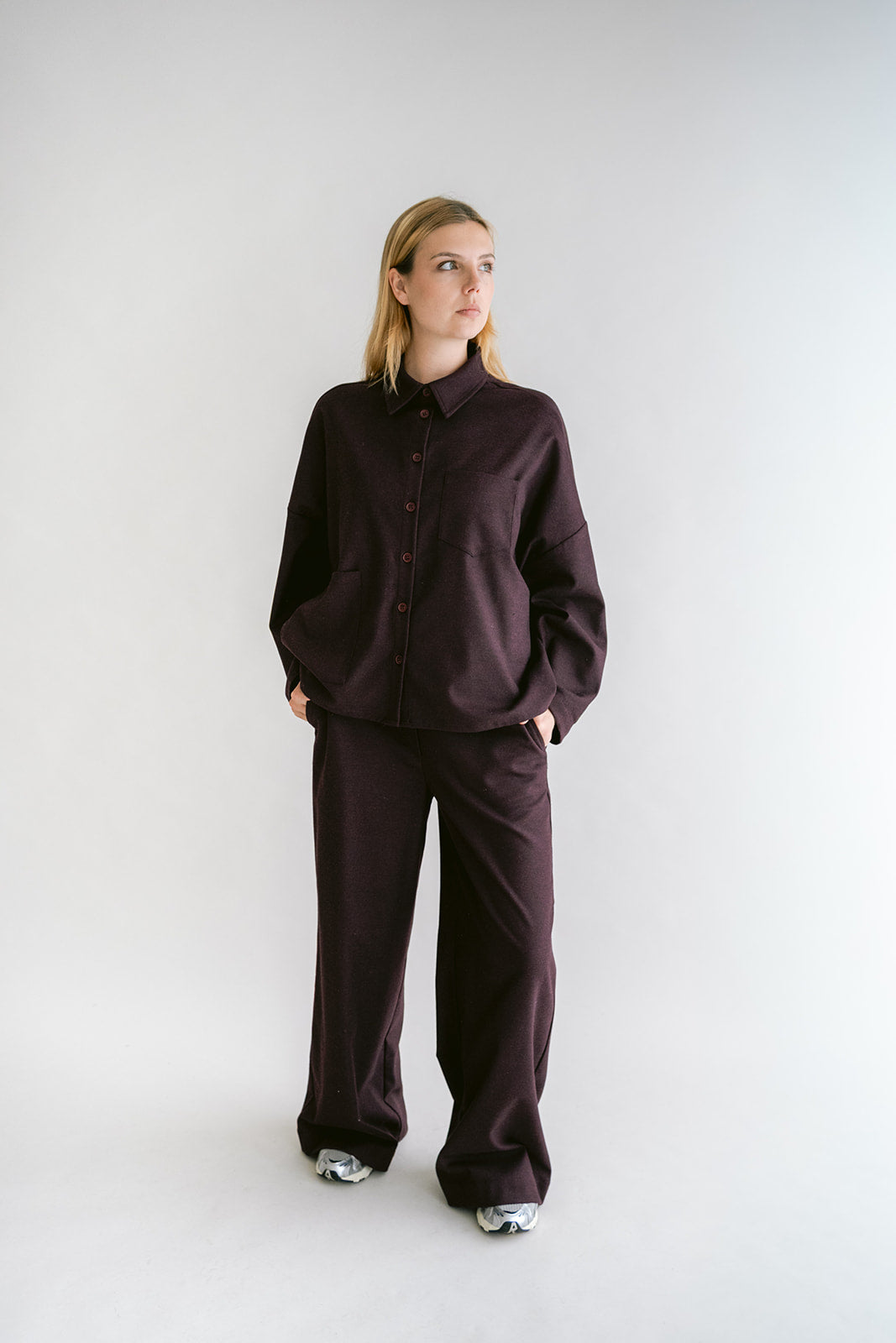 Sam Pants Solid Bordeaux