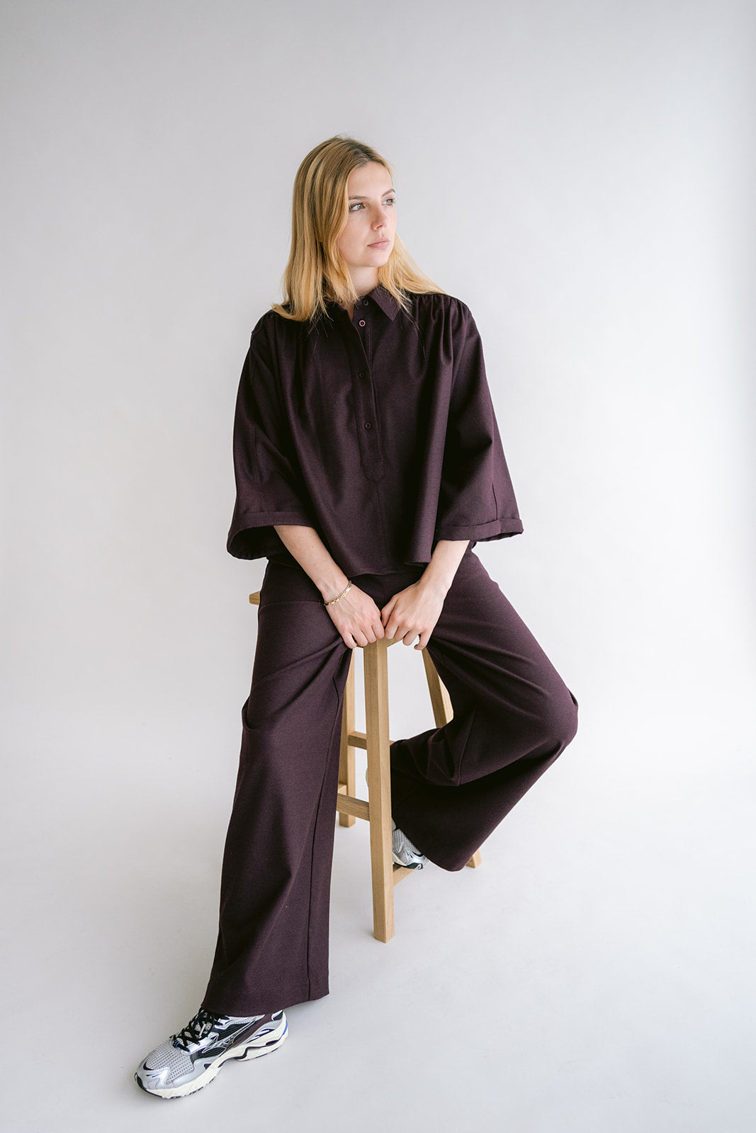 Sam Pants Solid Bordeaux