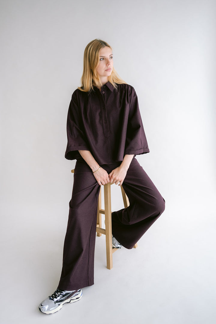 Sam Pants Solid Bordeaux
