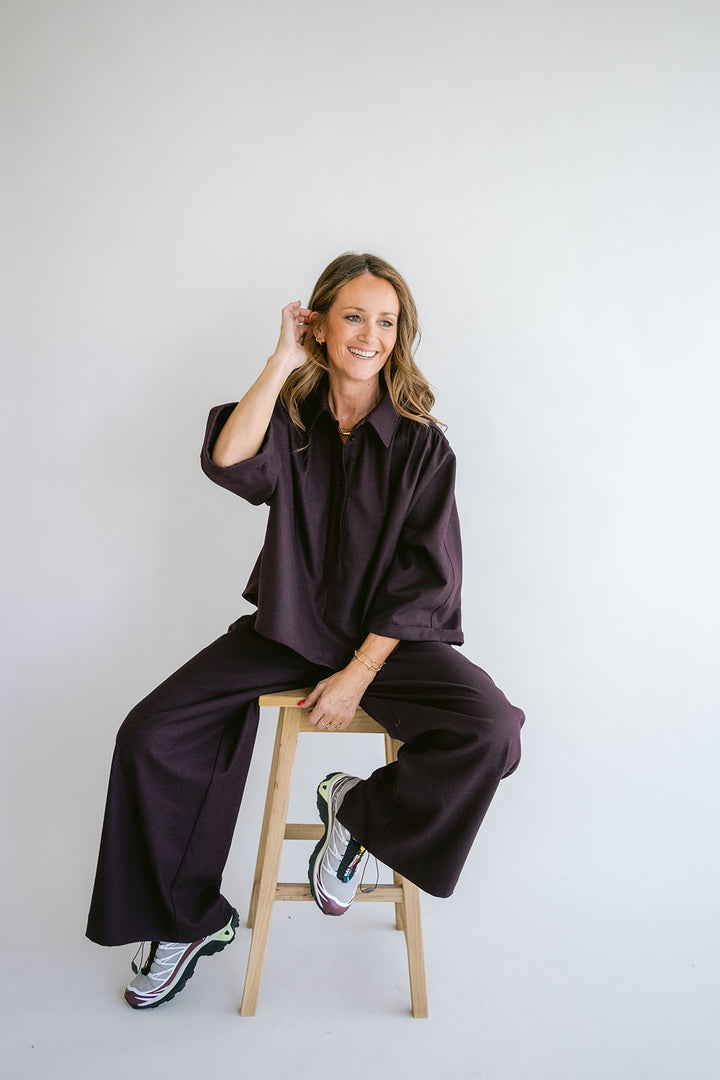 Sam Pants Solid Bordeaux