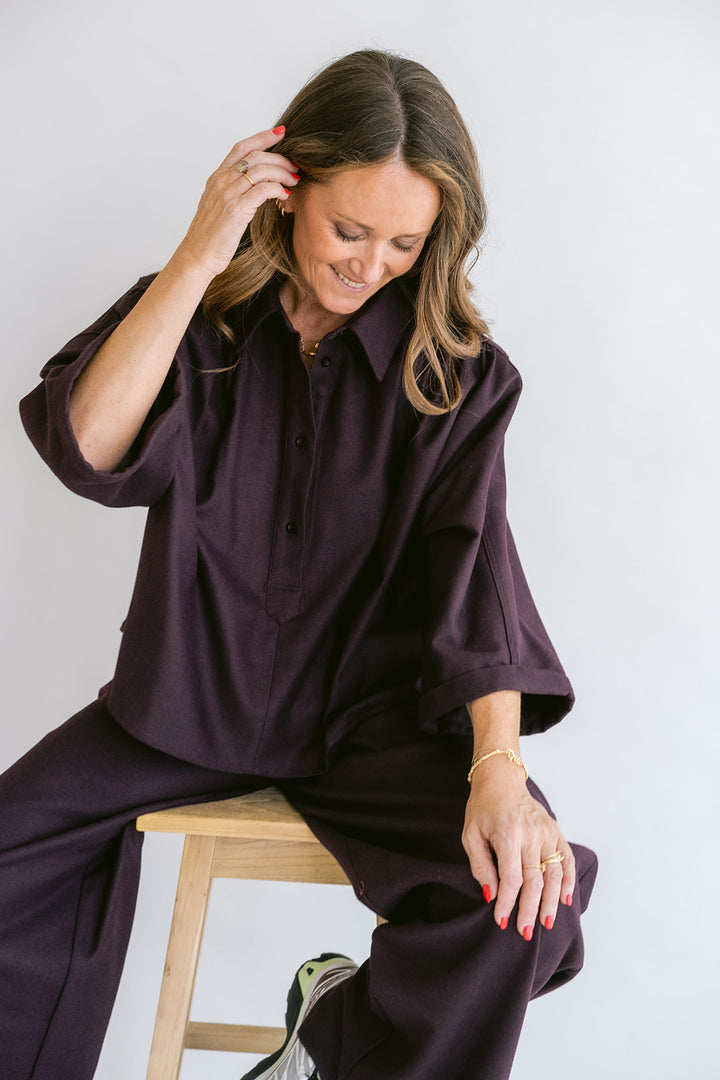 Sam Pants Solid Bordeaux