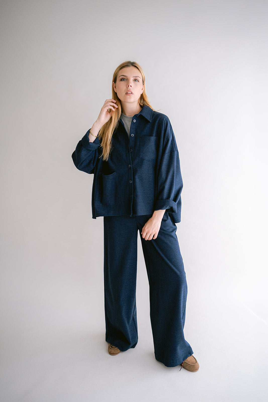 Sam Pants Solid Navy