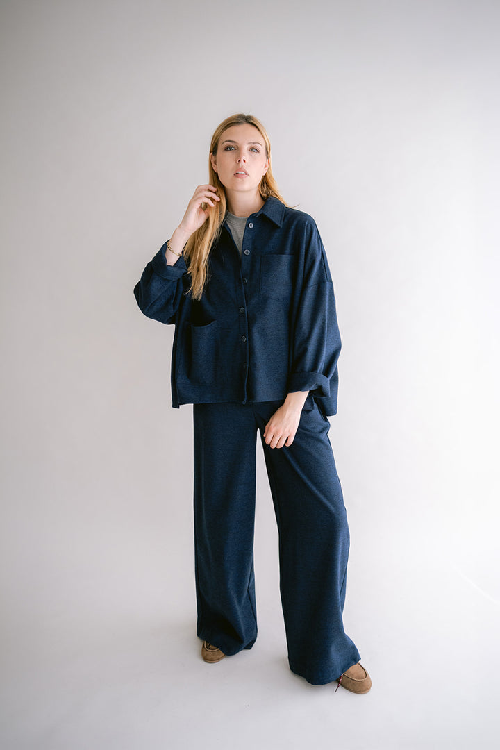 Sam Pants Solid Navy