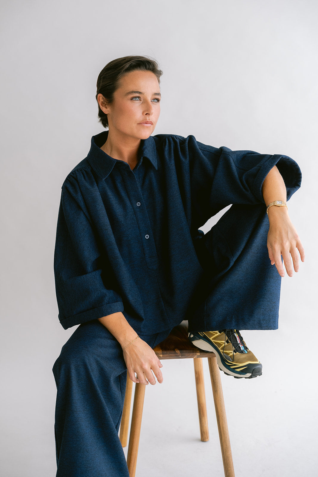 Sam Pants Solid Navy
