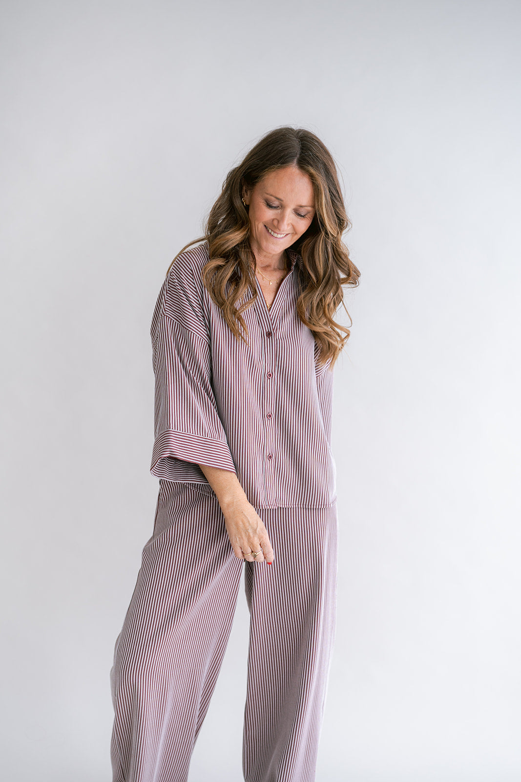 Sam Pants Stripe Bordeaux