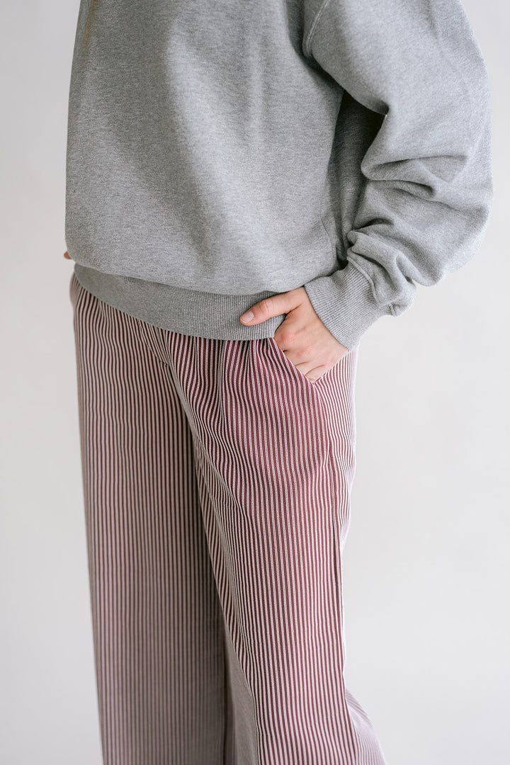 Sam Pants Stripe Bordeaux