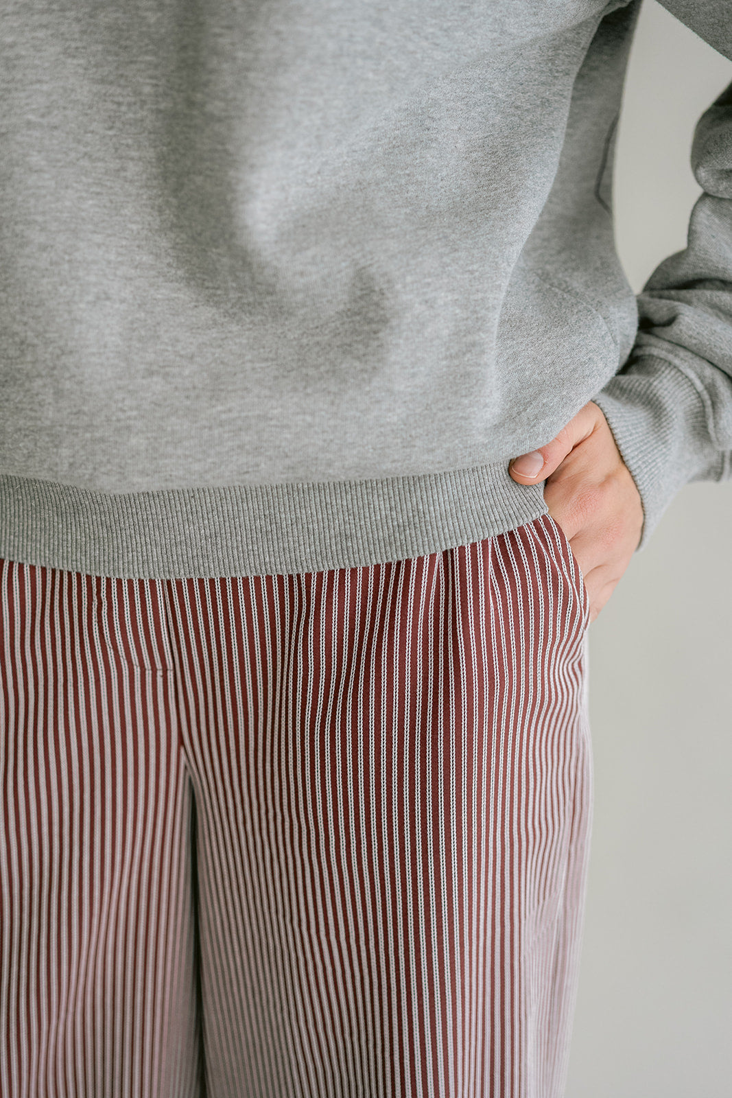 Sam Pants Stripe Bordeaux
