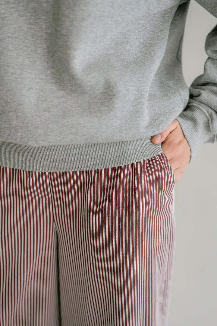 Sam Pants Stripe Bordeaux