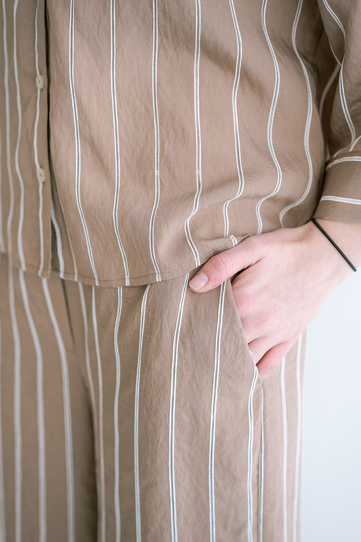 Sam Pants Taupe Stripe