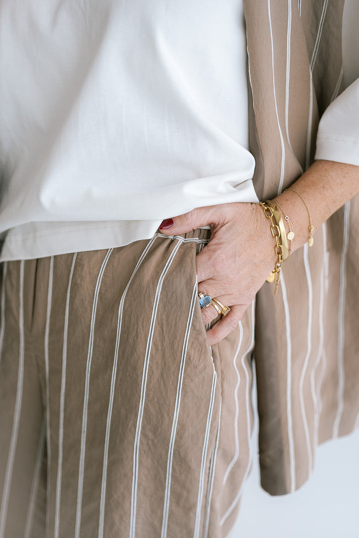 Sam Pants Taupe Stripe